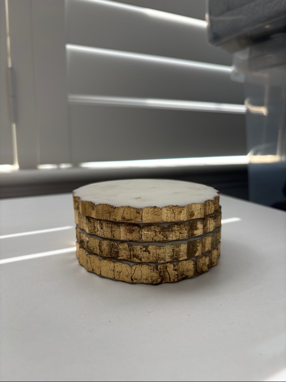 Gold Leaf Marble Coasters - Set of 4